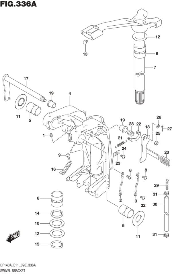 DF100AT,115AT,AZ,AST,140AT,AZ-040001 Swivel Bracket (DF100AT)