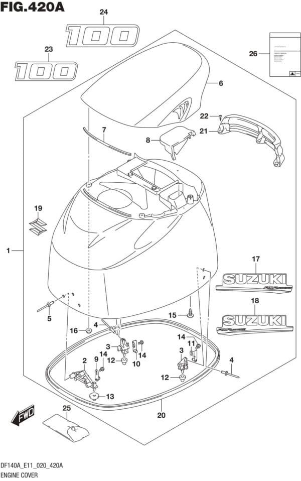 DF100AT,115AT,AZ,AST,140AT,AZ-040001 Engine Cover (DF100AT)