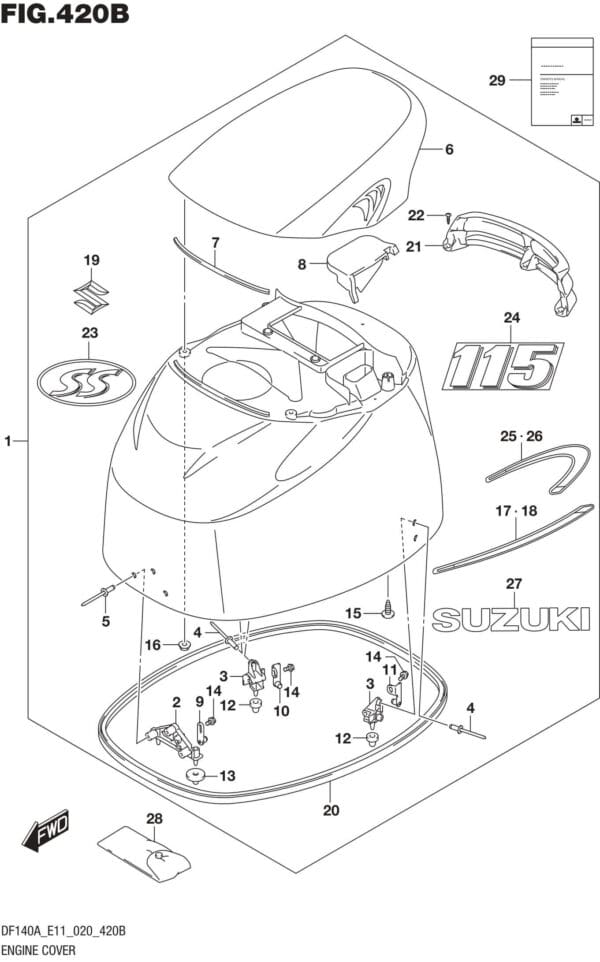 DF100AT,115AT,AZ,AST,140AT,AZ-040001 Engine Cover (DF115AST)