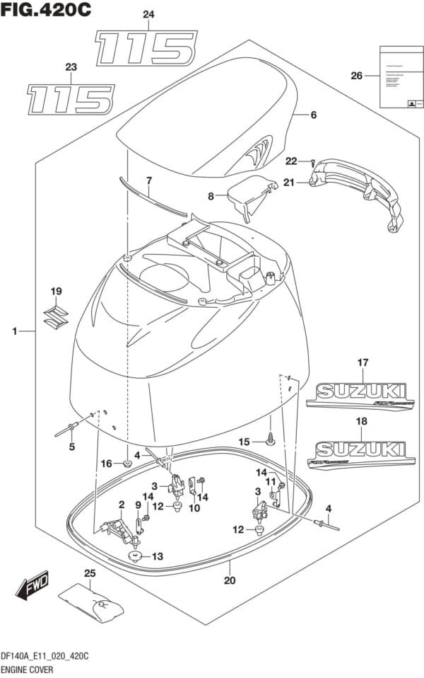DF100AT,115AT,AZ,AST,140AT,AZ-040001 Engine Cover (DF115AT E11)(DF115AZ E11)