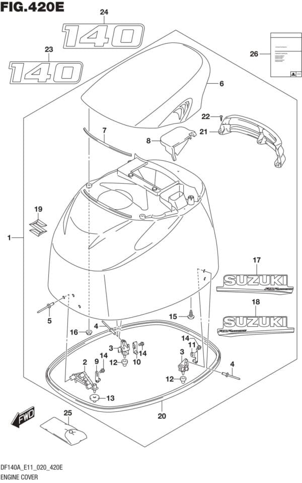 DF100AT,115AT,AZ,AST,140AT,AZ-040001 Engine Cover (DF140AT E11)(DF140AZ E11)