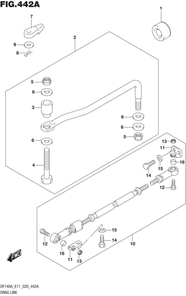 DF100AT,115AT,AZ,AST,140AT,AZ-040001 Drag Link