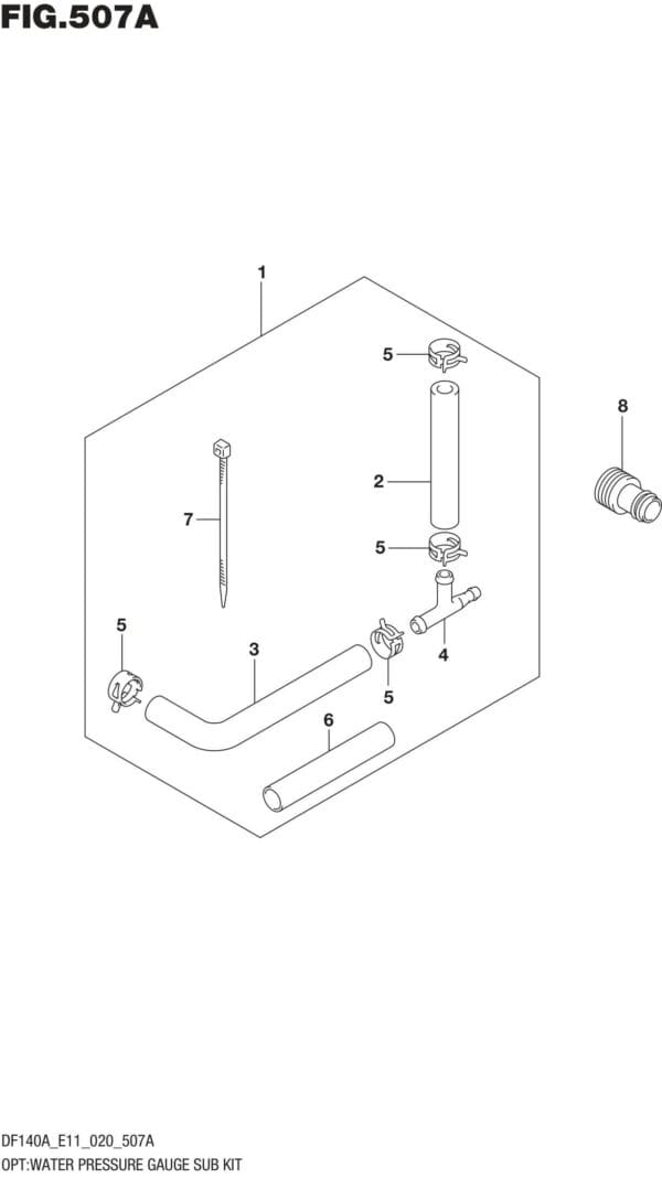 DF100AT,115AT,AZ,AST,140AT,AZ-040001 OPT: Water Pressure Gauge Sub Kit