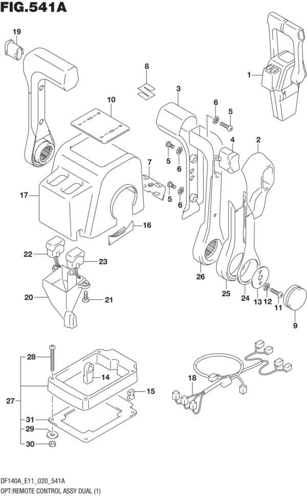 DF100AT,115AT,AZ,AST,140AT,AZ-040001 OPT: Remote Control Assy Dual (1)