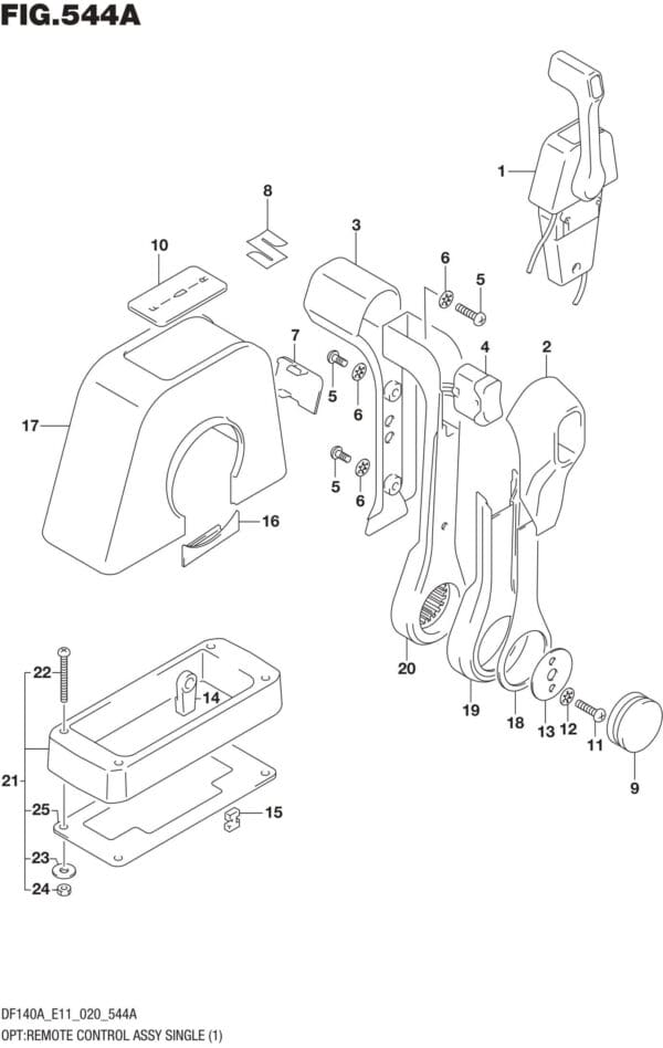 DF100AT,115AT,AZ,AST,140AT,AZ-040001 OPT: Remote Control Assy Single (1)