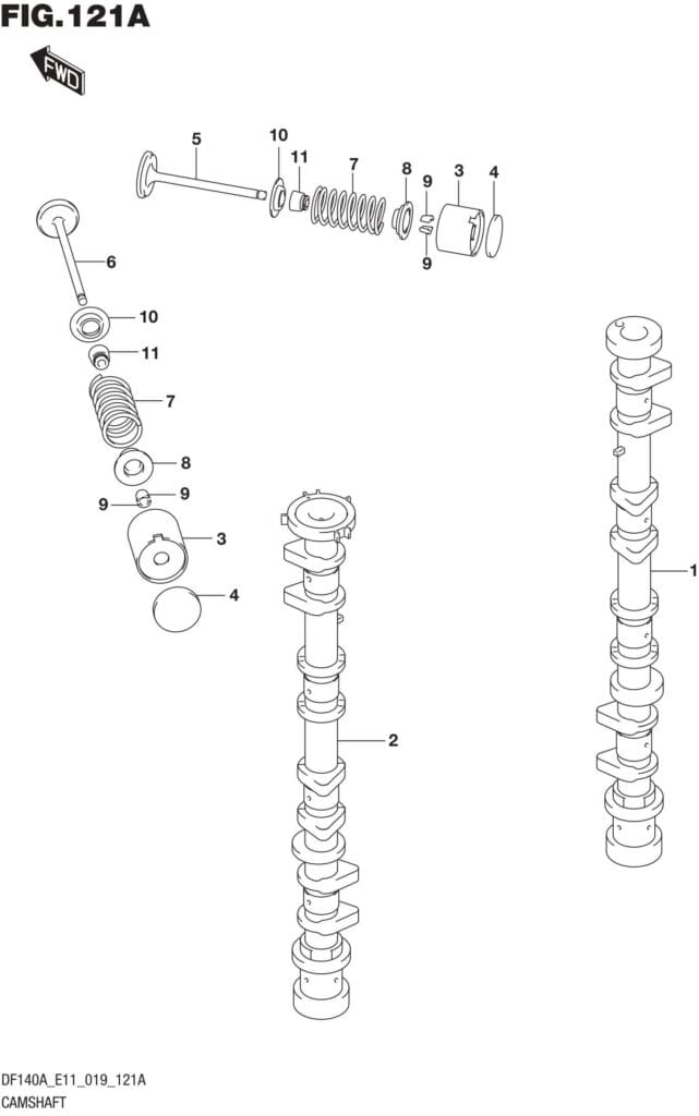 DF100AT,115AT,AZ,AST,140AT,AZ-910001 Camshaft