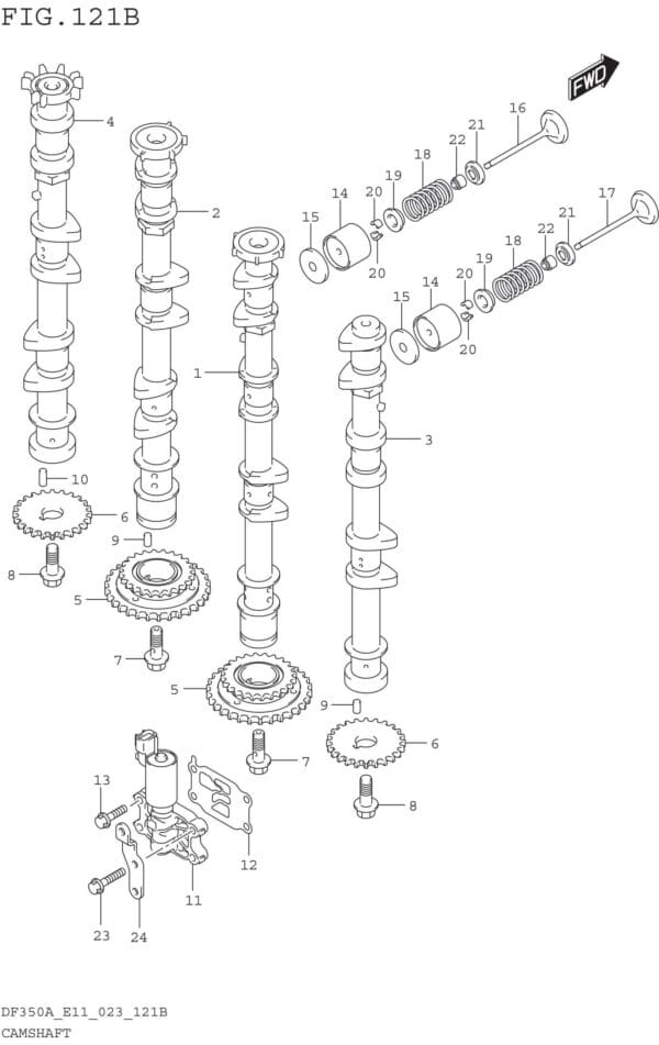 Camshaft ((DF350A DF350AMD DF325A):(022 023))