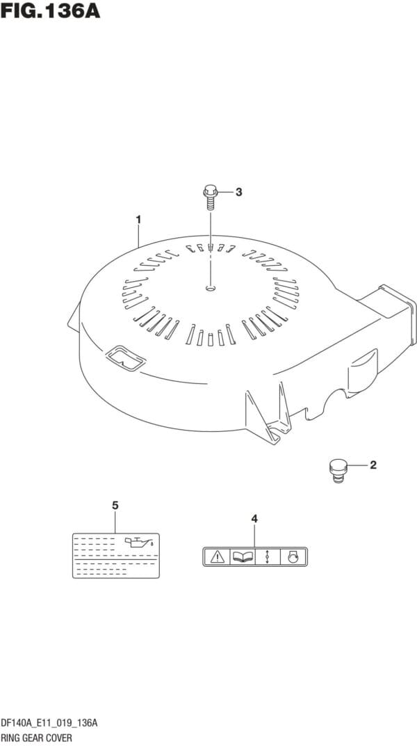 DF100AT,115AT,AZ,AST,140AT,AZ-910001 Ring Gear Cover