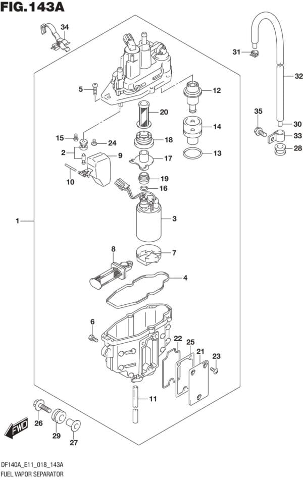 DF100AT,115AT,AZ,AST,140AT,AZ-810001 Fuel Vapor Separator (E11)(E03)