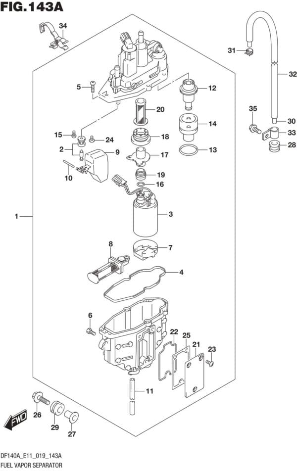 DF100AT,115AT,AZ,AST,140AT,AZ-910001 Fuel Vapor Separator (E11)(E03)