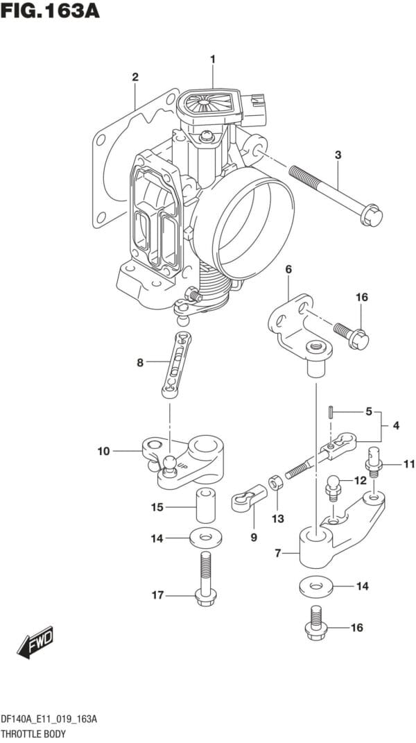 DF100AT,115AT,AZ,AST,140AT,AZ-910001 Throttle Body