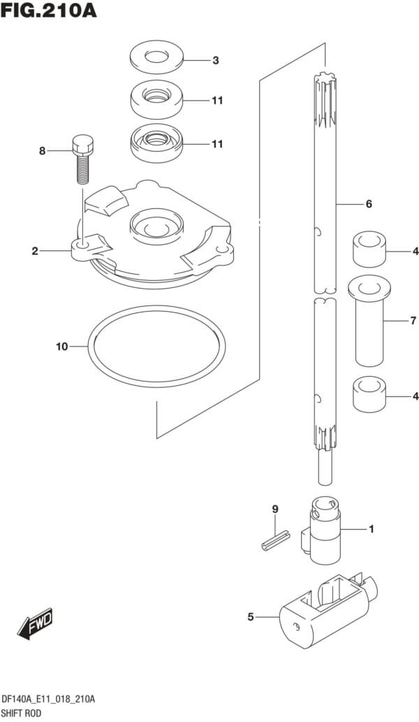 Shift Rod (DF100AT)(DF115AT)(DF140AT)(DF115AST)