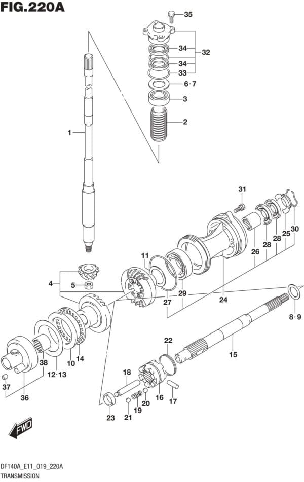 DF100AT,115AT,AZ,AST,140AT,AZ-910001 Transmission (DF100AT)(DF115AST)