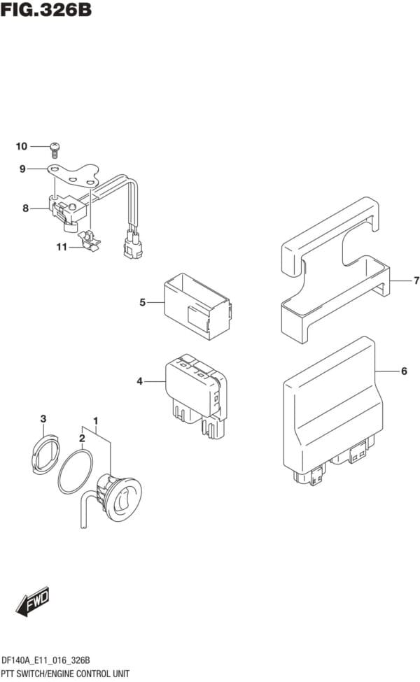 PTT Switch/Engine Control Unit (DF115AT E11)