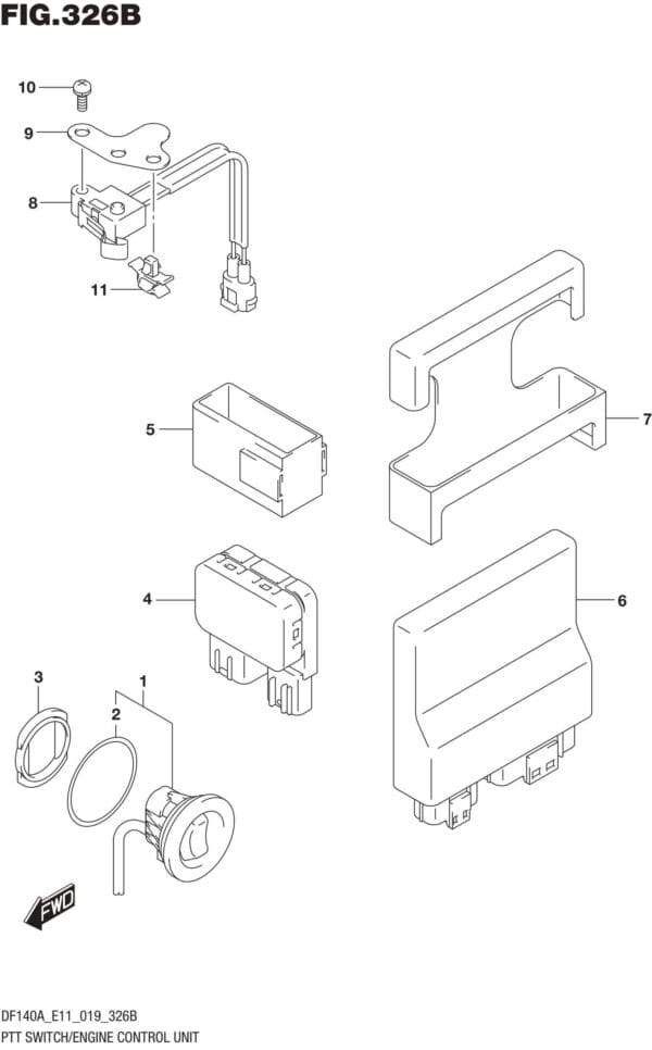 DF100AT,115AT,AZ,AST,140AT,AZ-910001 PTT Switch/Engine Control Unit (DF115AT)(DF115AZ)(DF115AST)