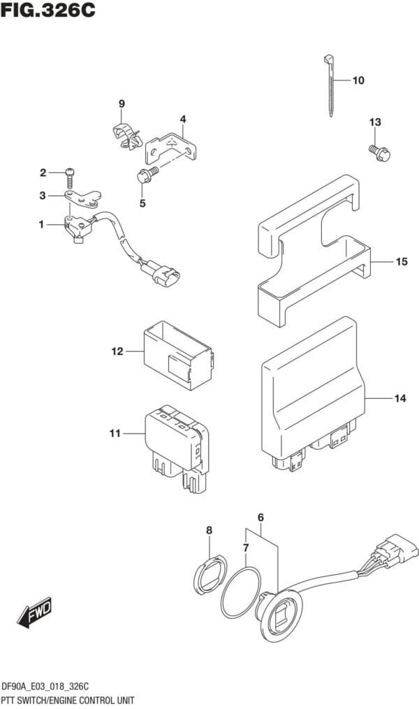 PTT Switch/Engine Control Unit (DF90A)