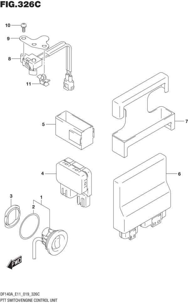 DF100AT,115AT,AZ,AST,140AT,AZ-910001 PTT Switch/Engine Control Unit (DF140AT)(DF140AZ)