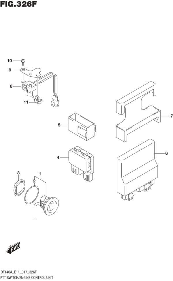 PTT Switch/Engine Control Unit (DF140AT E11)