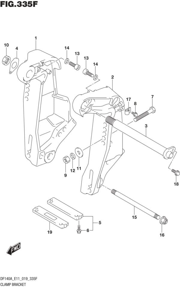 DF100AT,115AT,AZ,AST,140AT,AZ-910001 Clamp Bracket (DF115AST E03)