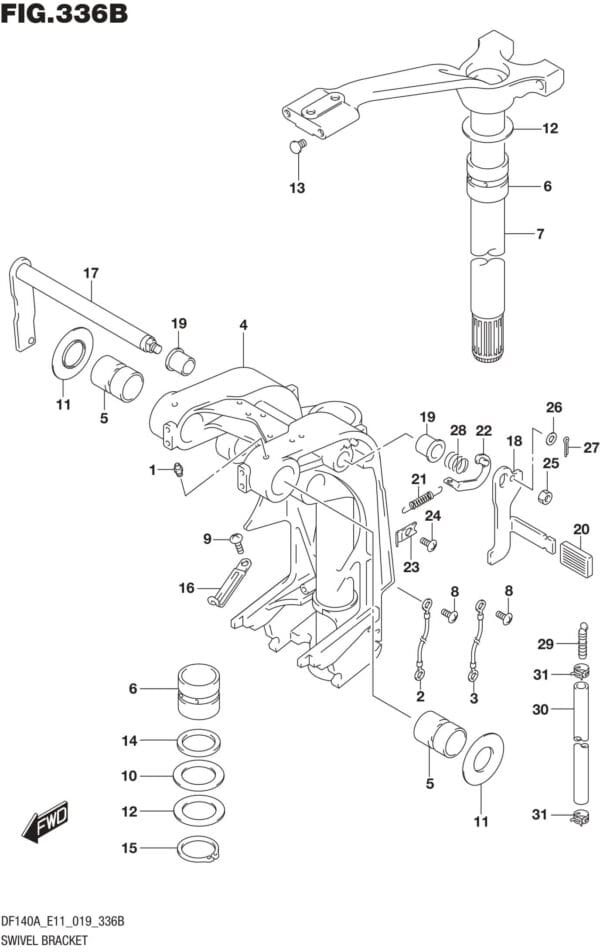 DF100AT,115AT,AZ,AST,140AT,AZ-910001 Swivel Bracket (DF115AT)(DF115AZ)