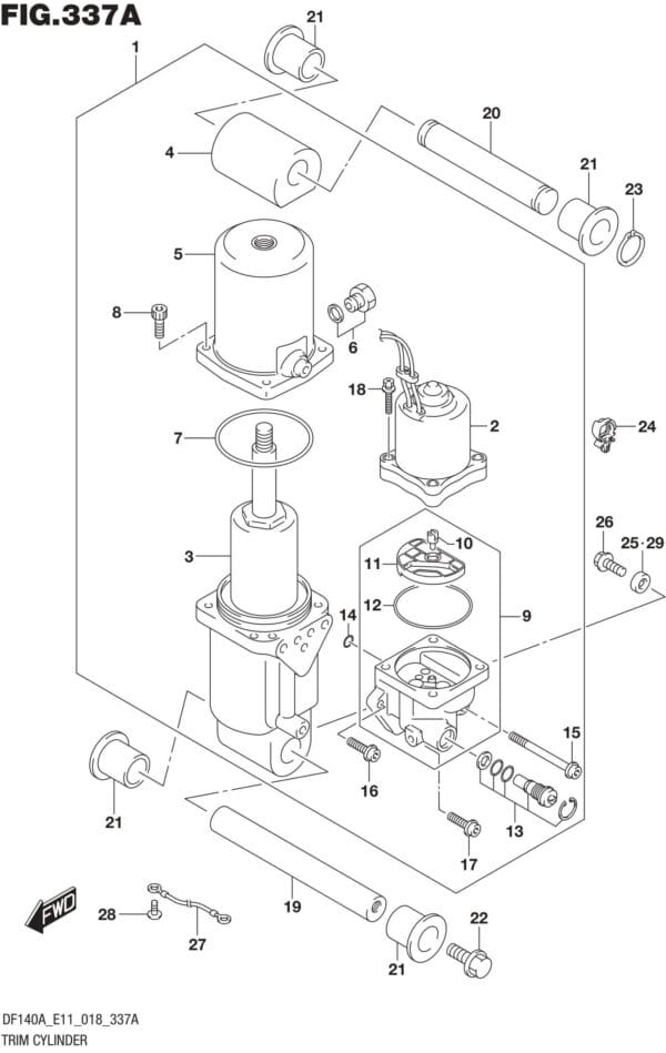 Trim Cylinder (DF100AT)(DF115AT E11)(DF115AZ E11)