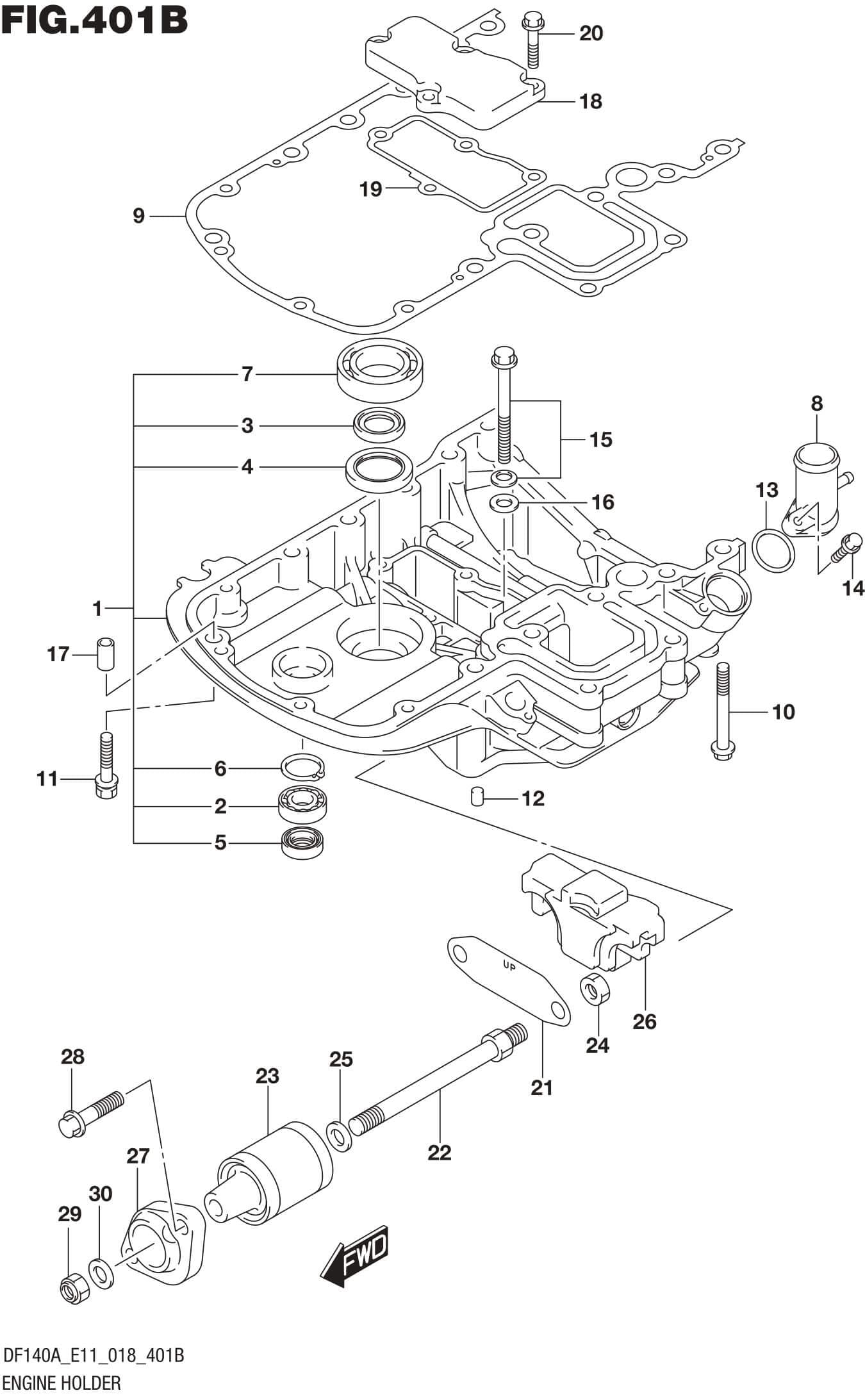Engine Holder (DF115AT)(DF115AZ)(DF140AT)(DF140AZ) | Precision Marine