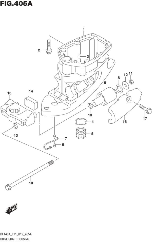 DF100AT,115AT,AZ,AST,140AT,AZ-910001 Drive Shaft Housing (DF100AT)(DF115AST)