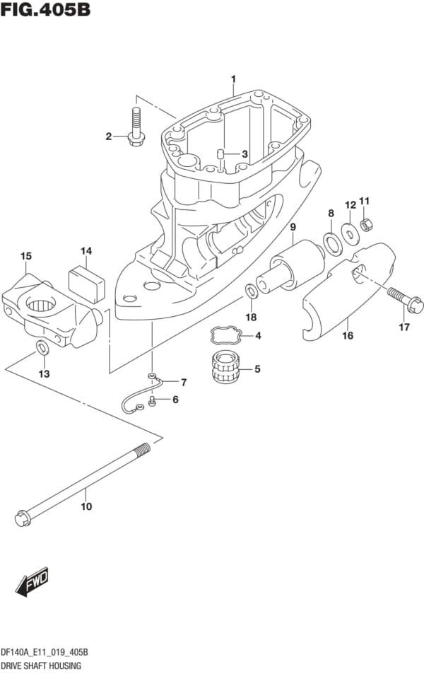 DF100AT,115AT,AZ,AST,140AT,AZ-910001 Drive Shaft Housing (DF115AT)(DF115AZ)(DF140AT)(DF140AZ)