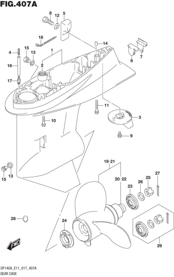 Gear Case (DF100AT E11)