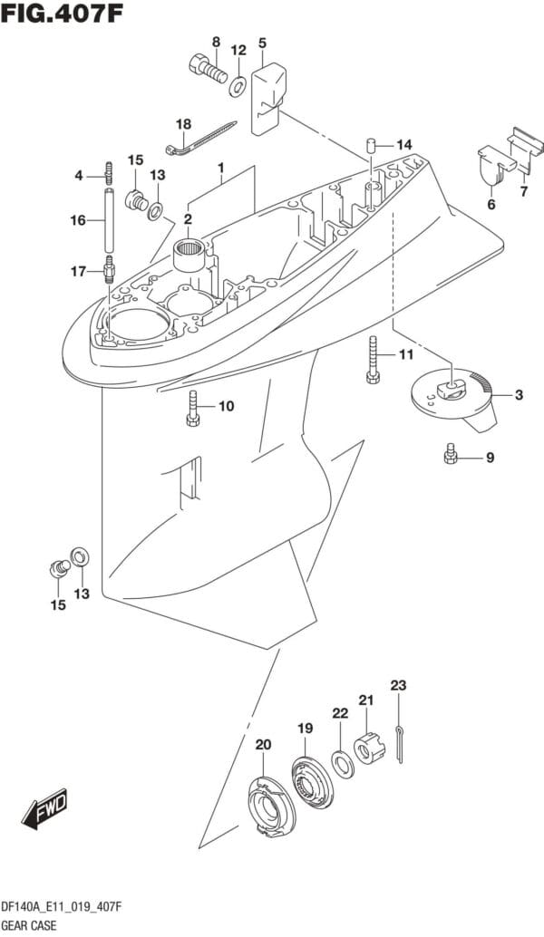 DF100AT,115AT,AZ,AST,140AT,AZ-910001 Gear Case (DF115AST)