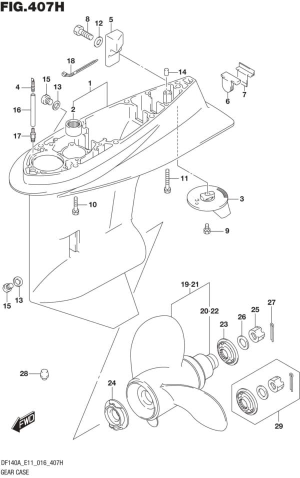 Gear Case (DF140AZ E11)