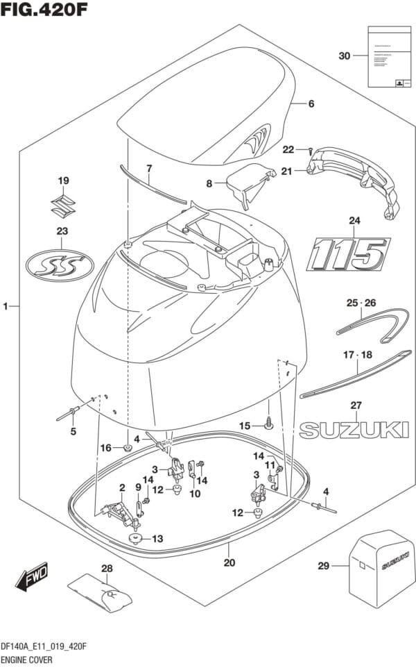 DF100AT,115AT,AZ,AST,140AT,AZ-910001 Engine Cover (DF115AST)