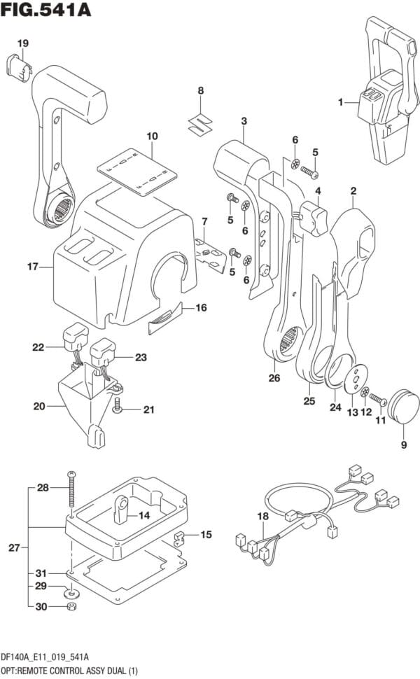 DF100AT,115AT,AZ,AST,140AT,AZ-910001 OPT: Remote Control Assy Dual (1)