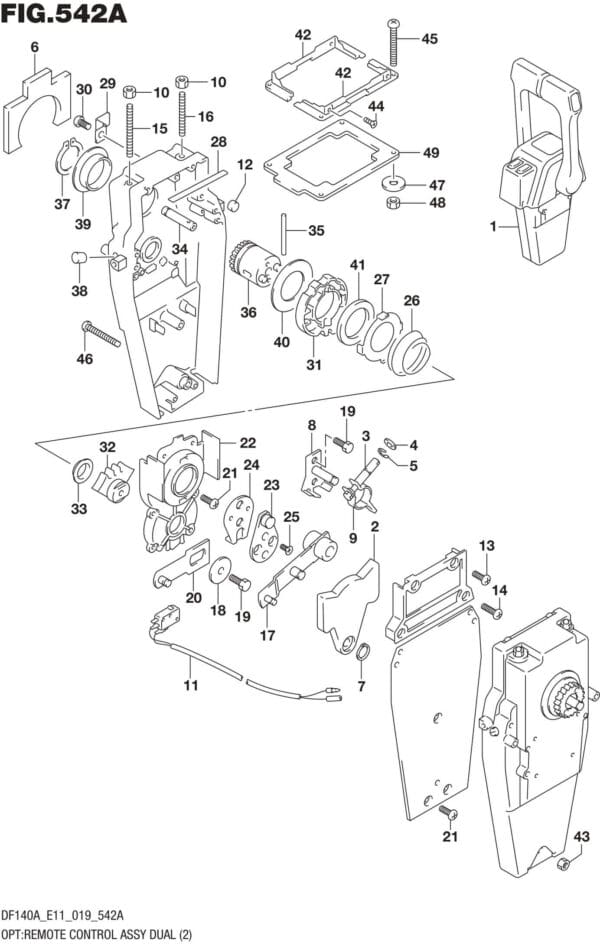 DF100AT,115AT,AZ,AST,140AT,AZ-910001 OPT: Remote Control Assy Dual (2)