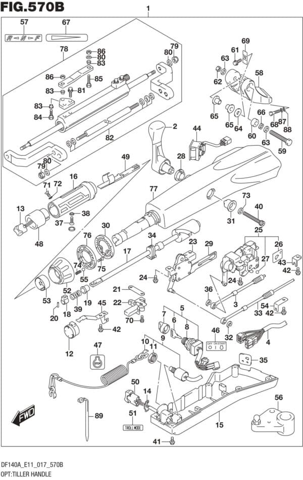 OPT: Tiller Handle (DF115AT E11)