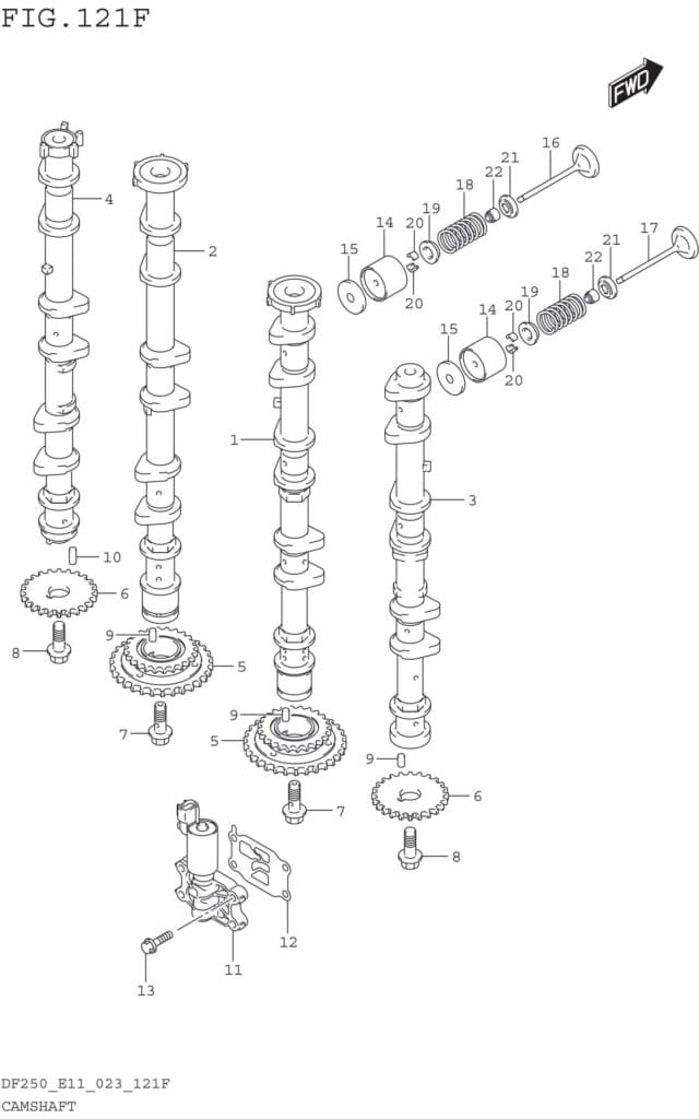 Camshaft ((DF250T DF250Z):(022 023))