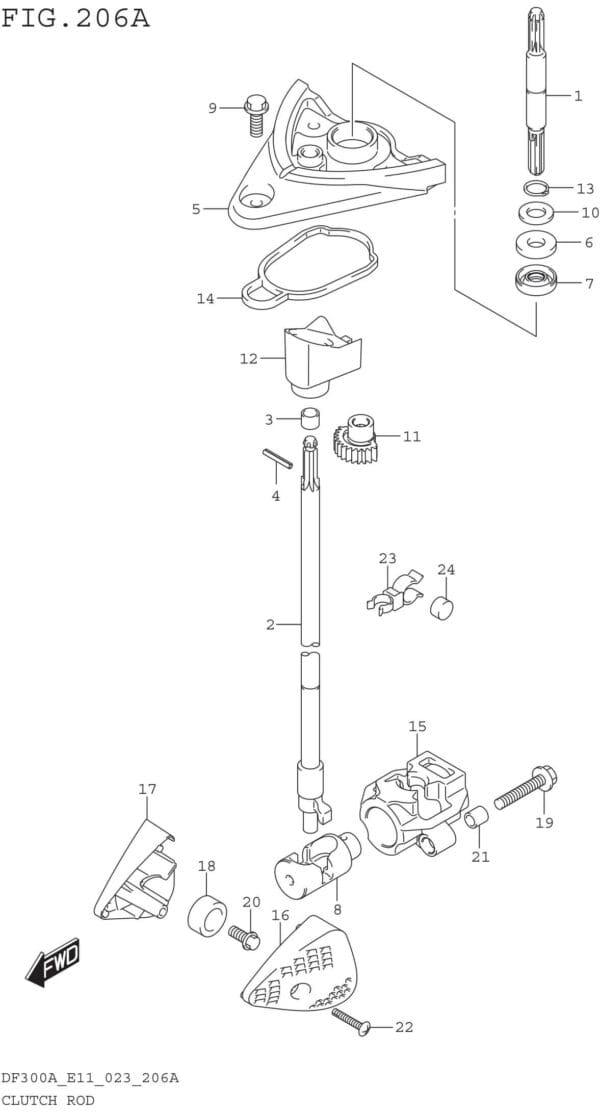 Clutch Rod (DF300A DF250A)
