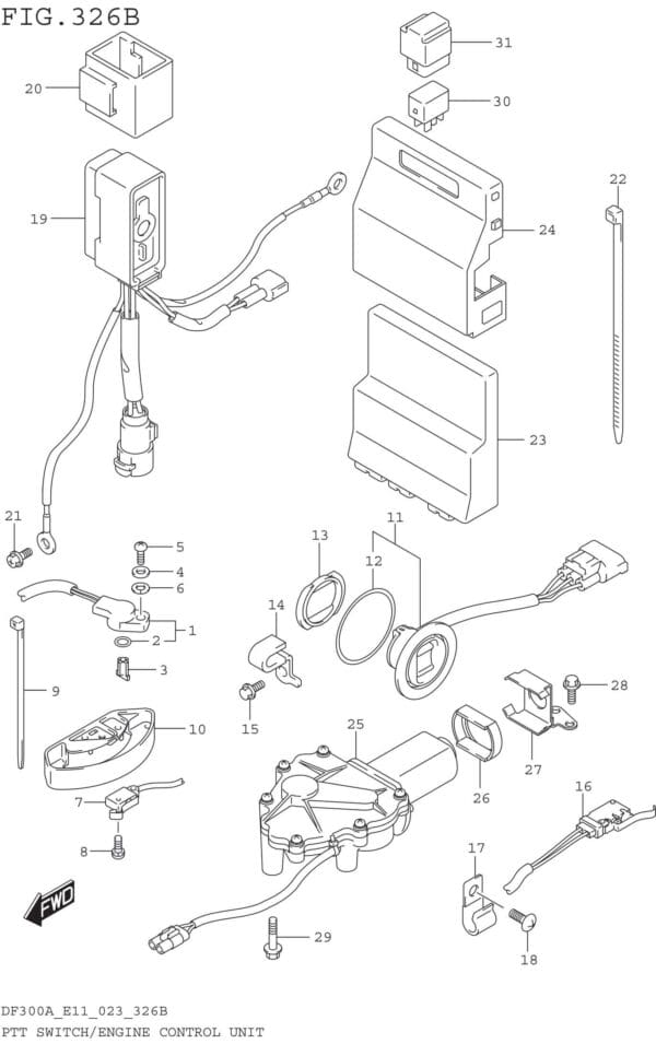 PTT Switch/Engine Control Unit (DF250A)