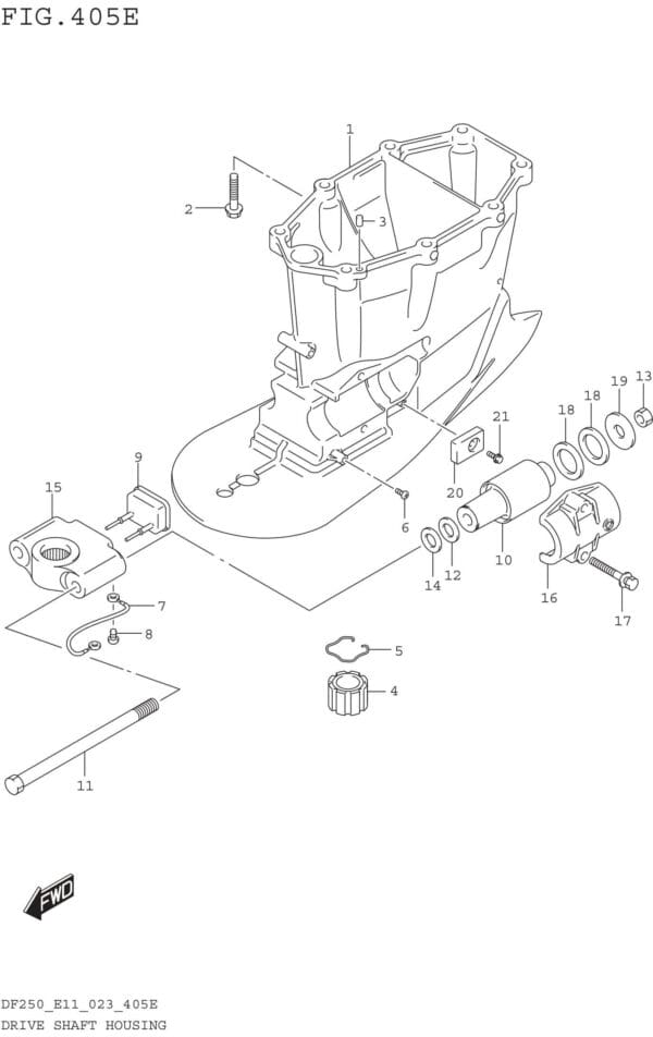 Drive Shaft Housing (DF250ST:W/TRANSOM(X))