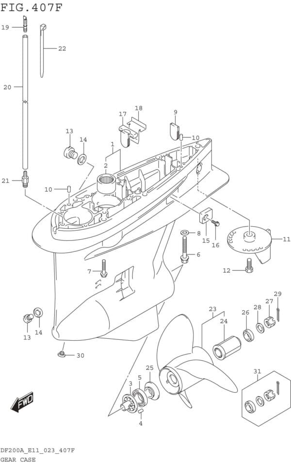 Gear Case (DF200AZ:023)