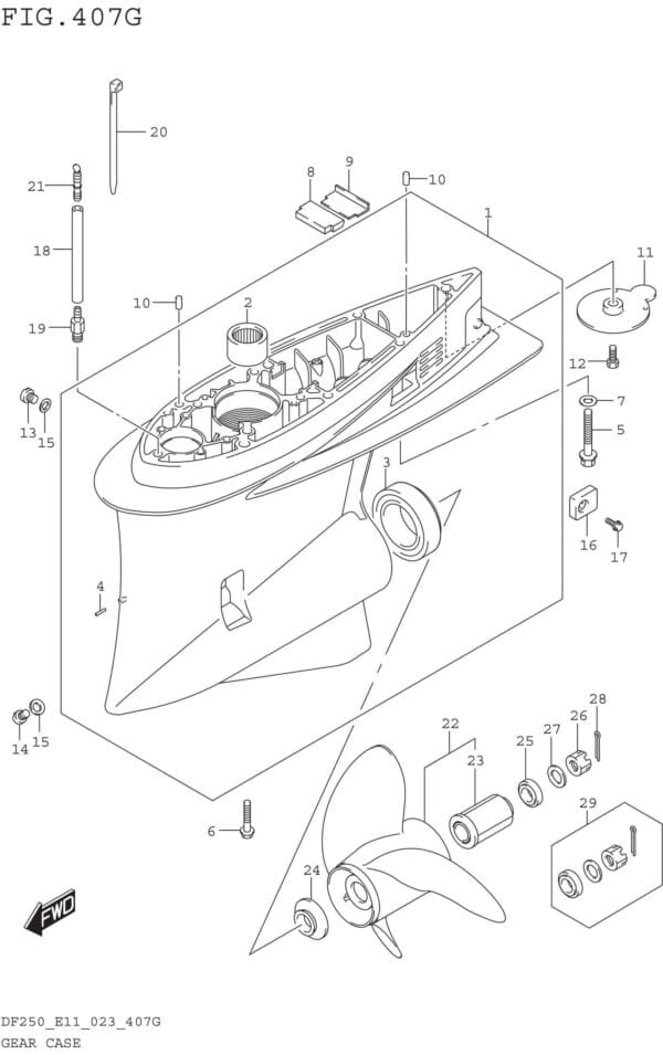 Gear Case (DF250ST:(020 021 022))