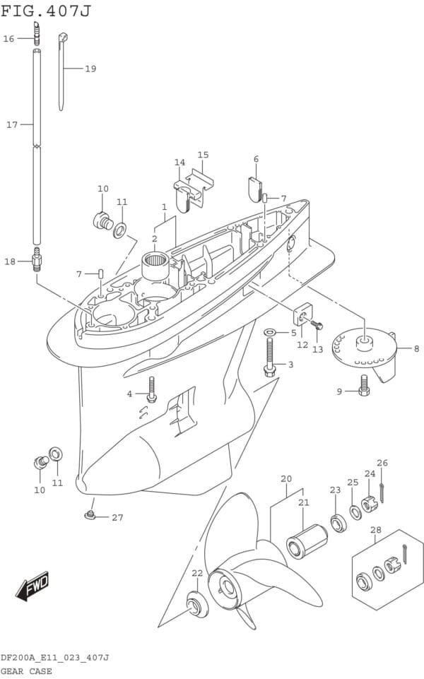 Gear Case ((DF175AT DF150AT):023)