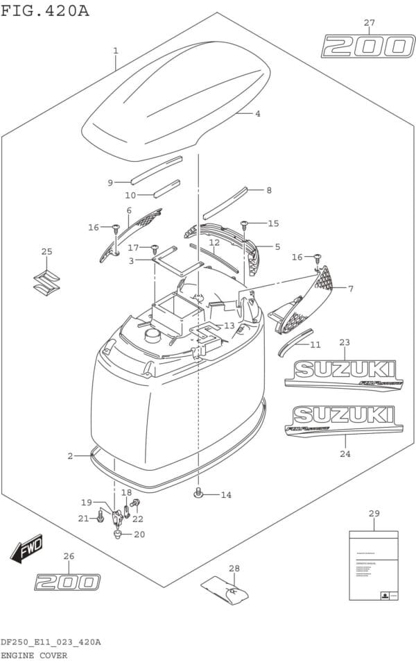 Engine Cover ((DF200T DF200Z):020)