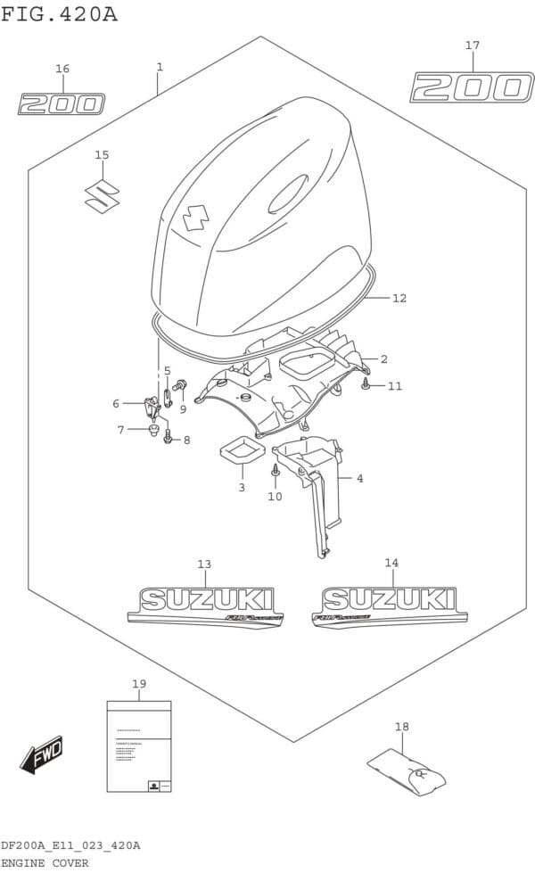 Engine Cover ((DF200AT DF200AZ):020)