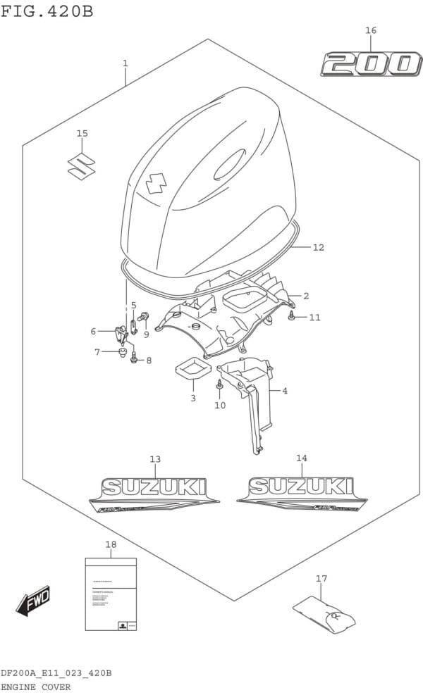 Engine Cover ((DF200AT DF200AZ):(021 022 023))