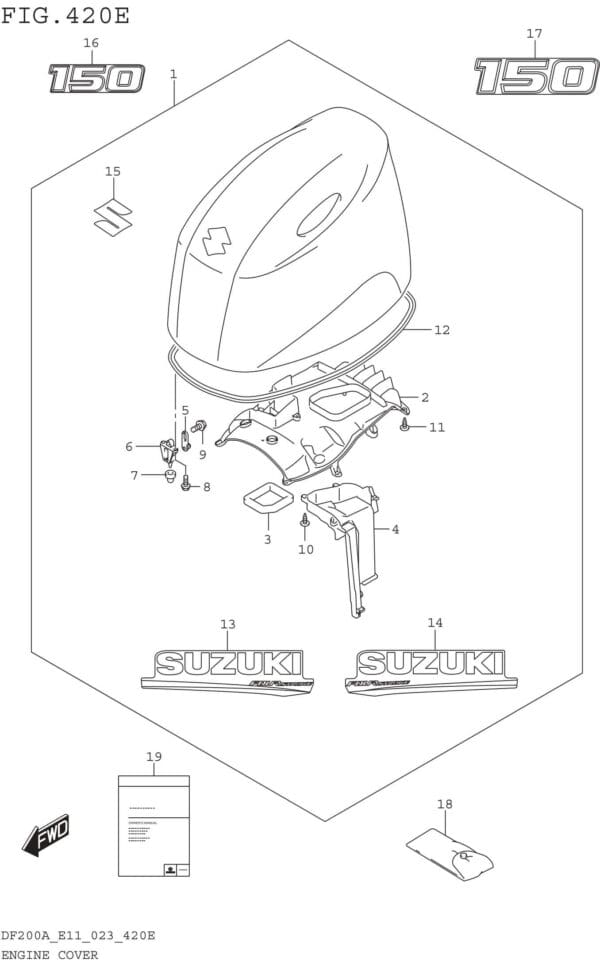 Engine Cover ((DF150AT DF150AZ):020)