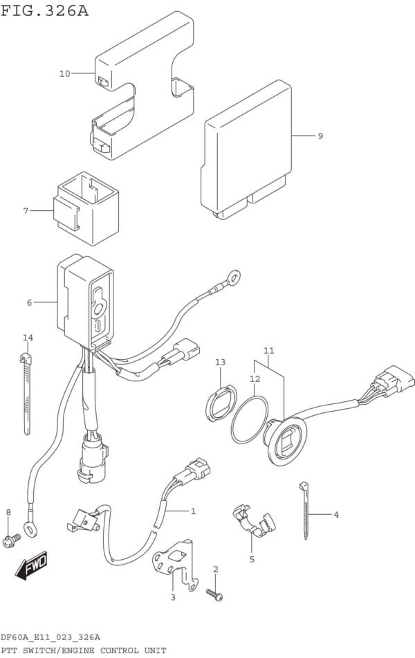 PTT Switch/Engine Control Unit (SEE NOTE)