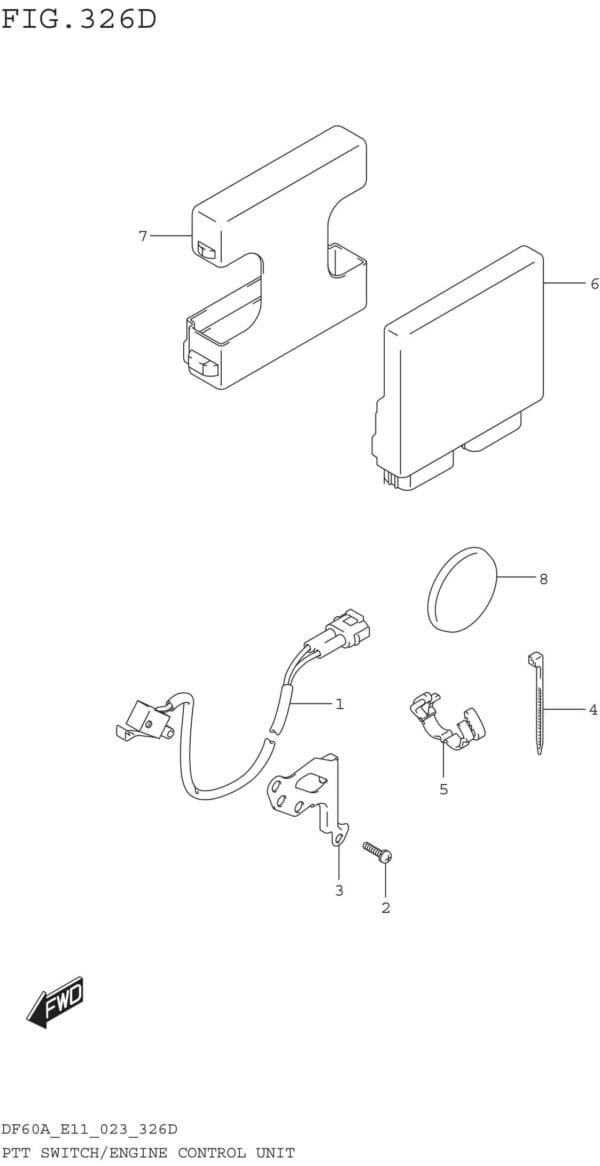 PTT Switch/Engine Control Unit (VIEW NOTE 1)