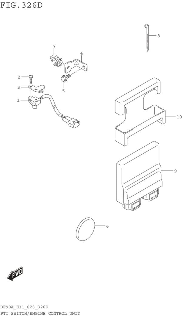 PTT Switch/Engine Control Unit (DF90AWQH:023)