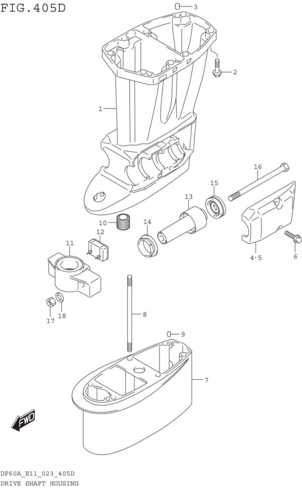 Drive Shaft Housing (DF60A:(E01 E11))